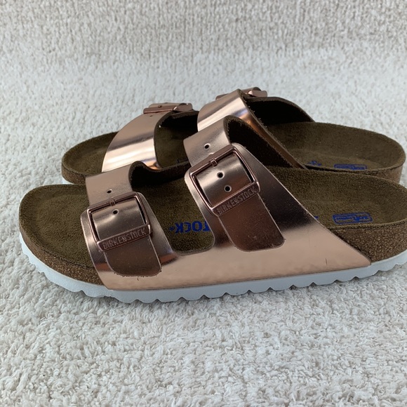 Birkenstock Arizona Metallic Rose Gold Eur 36 Narrow - Picture 2 of 12